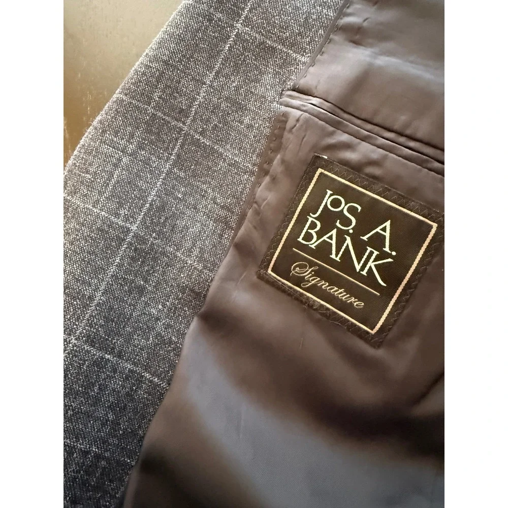 Jos. A. Bank Tailored Fit Sport Coat Mens 42L Blue Wool Silk Linen Blazer Jacket - Picture 6 of 16